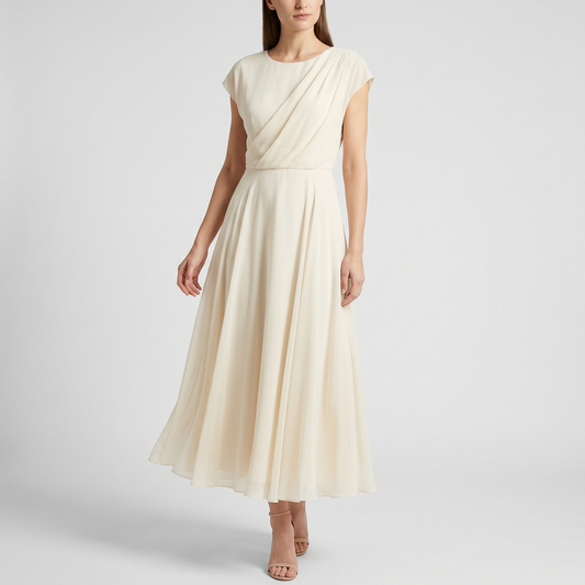 Abito Midi Serena – Chiffon Drappeggiato