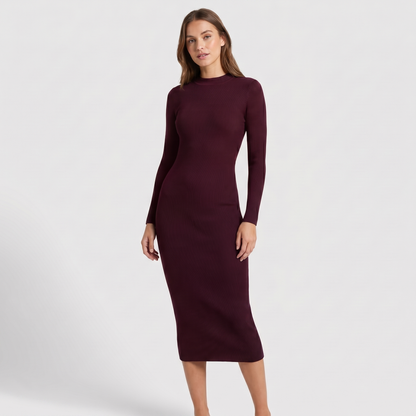 Abito Midi Bianca – Maglia a Coste